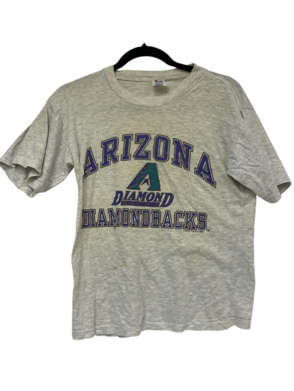Logo 7 T-Shirt Boys Large 14-16 Heather Gray Arizona Diamondbacks Short Sleeve
